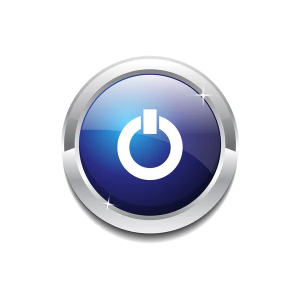 Bouton Icône Web bleu vectoriel circulaire de puissance — Image vectorielle