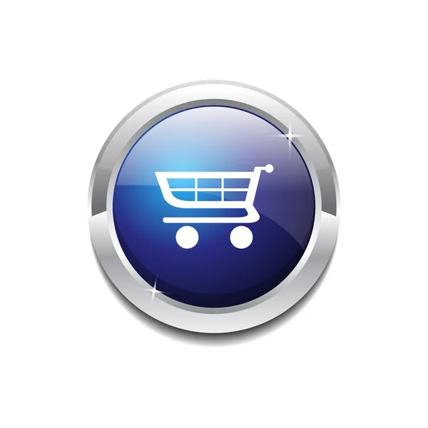 Compras Vector Circular Azul Web Botón icono — Archivo Imágenes Vectoriales