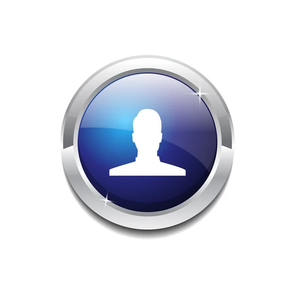 Bouton icône Web bleu vectoriel circulaire de l'utilisateur — Image vectorielle