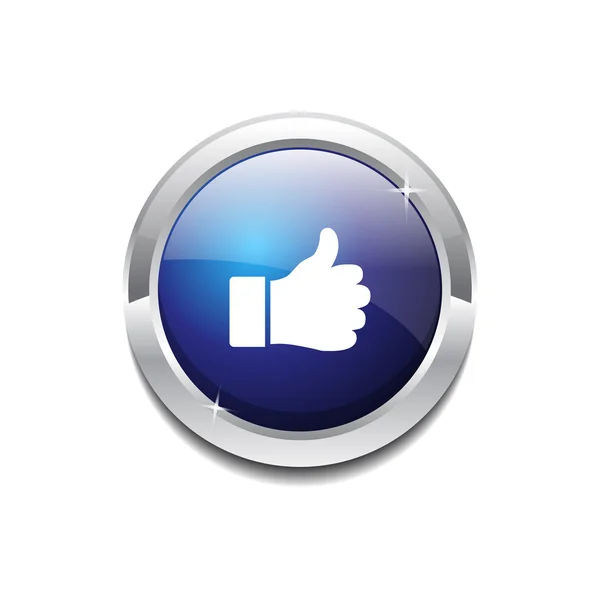 Thumbs Up Circular Vector Blue Web Icon Button — Stock Vector