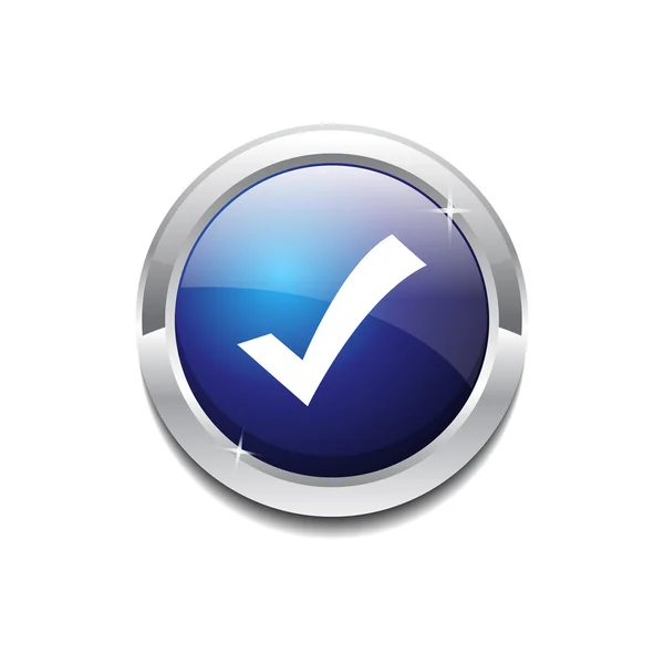 Tick Mark Circular Vector Azul Web Botón icono — Archivo Imágenes Vectoriales