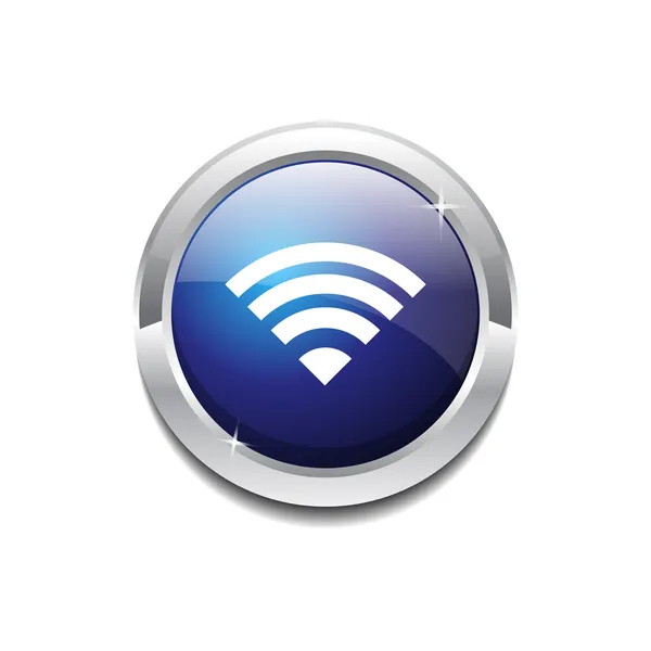 Bouton d'icône Web bleu de vecteur circulaire de WIFI — Image vectorielle