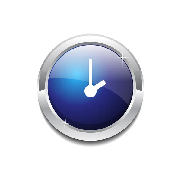 Clock Circular Vector Blue Web Icon Button — Stock Vector