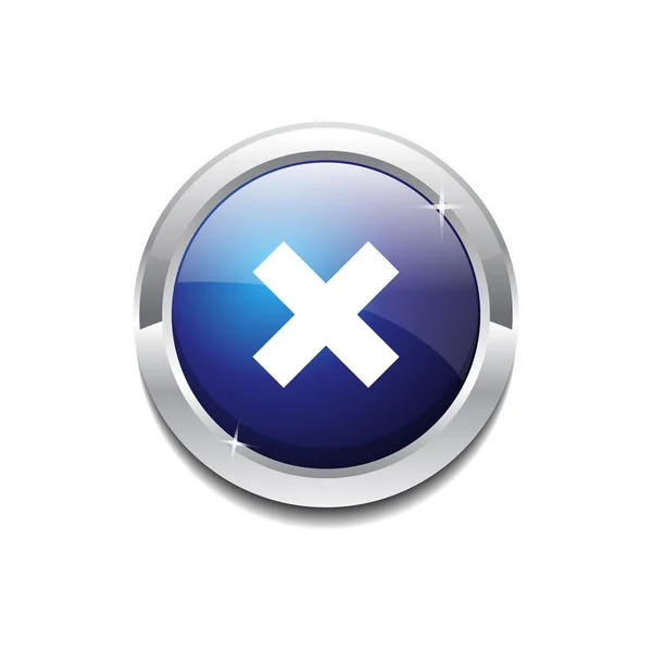 Ícone circular azul do botão Web do vetor da cruz — Vetor de Stock