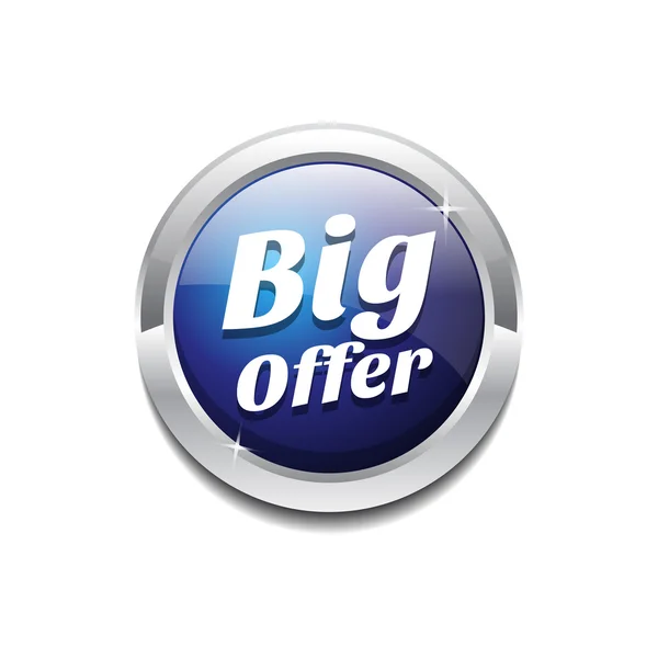 Big Offer Glossy Shiny Circular Vector Button — Stock Vector