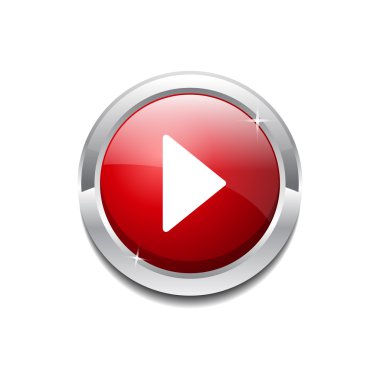 dairesel vektör kırmızı web simgesi düğmesini oynamak