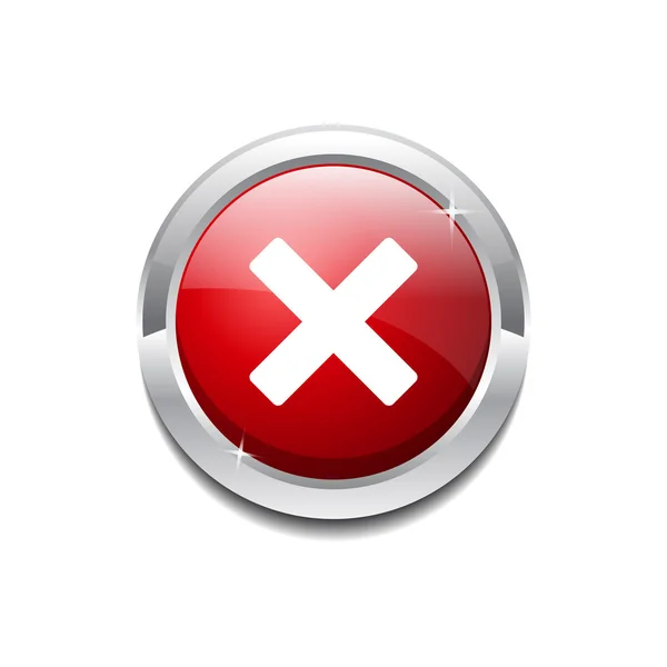 Krzyża okrągły czerwony wektor Web przycisk ikona — Wektor stockowy