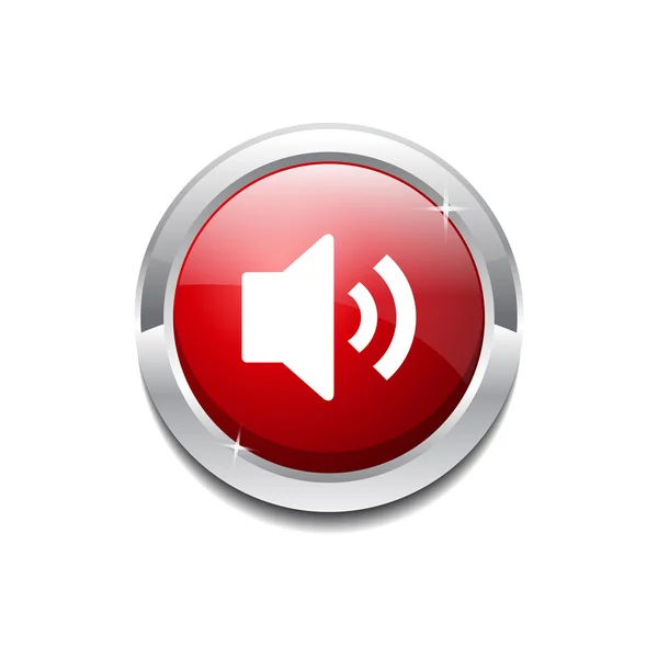 Voulme Circular Red Vector Web Button Icon — Stock Vector