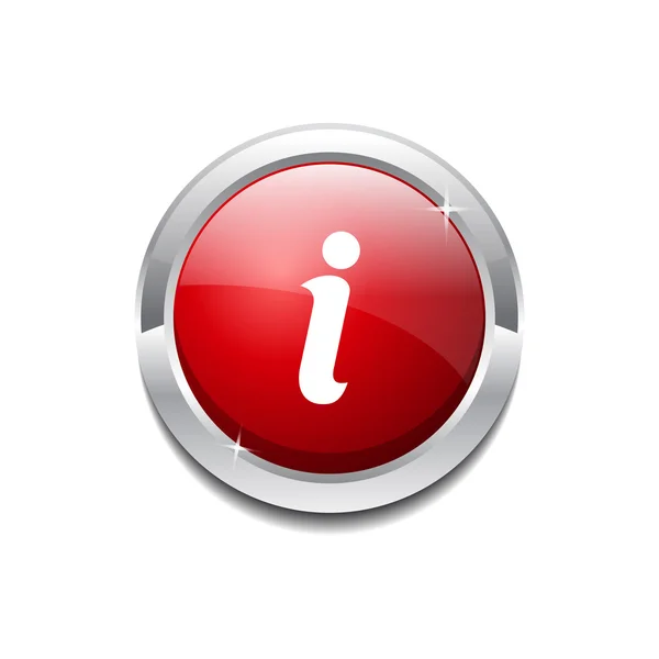 Info Circular Vector Red Web ícone botão — Vetor de Stock