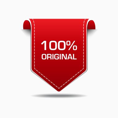 100 Percent Original Red Label Icon Vector Design