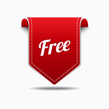 Ücretsiz ürün kırmızı etiket simge vektör tasarımı