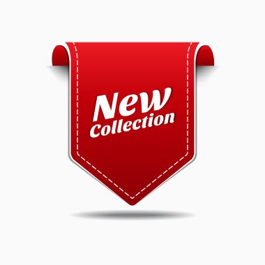 New Collection Red Label Icon Vector Design clipart