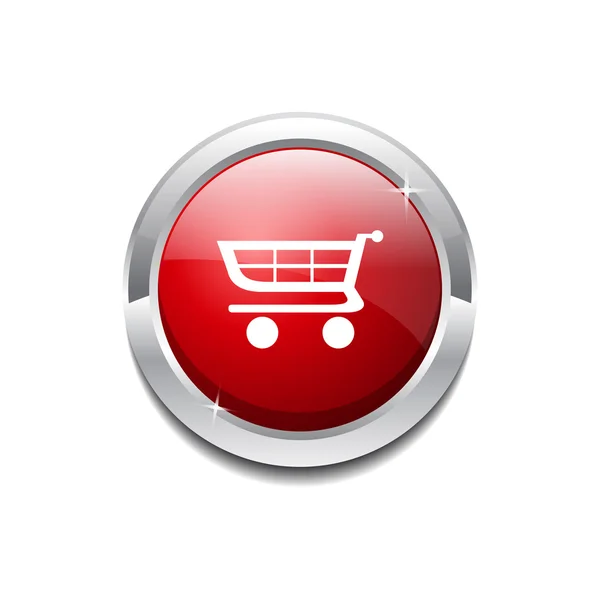 Shopping Circular Vector Red Web Ícone Botão — Vetor de Stock