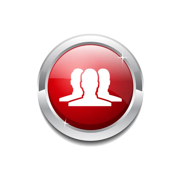 ユーザーの円形ベクトル赤い web アイコン ボタン — ストックベクタ