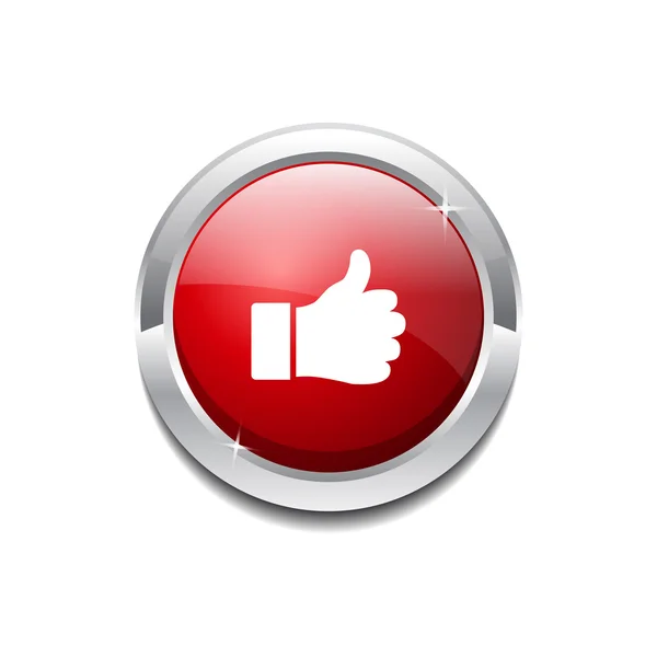 Thumbs Up Circular Vector Red Web Icon Button — Stock Vector