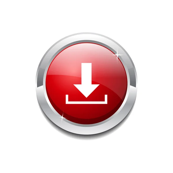 Kruhový vektor červené web ikony tlačítko Stáhnout — Stockový vektor