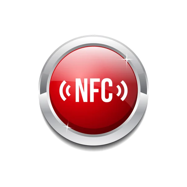 NFC Circular Vector Red Web Icon Button — Stock Vector