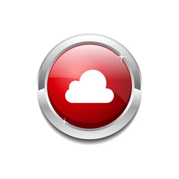 Cloud Circular Vector Red Web Botón icono — Vector de stock