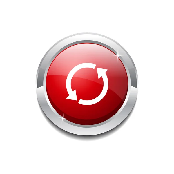 Réinitialiser le bouton d'icône Web rouge de vecteur circulaire de synchronisation — Image vectorielle