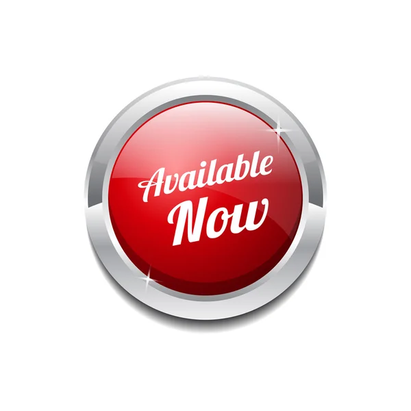 Available Now Glossy Shiny Circular Vector Button — Stock Vector