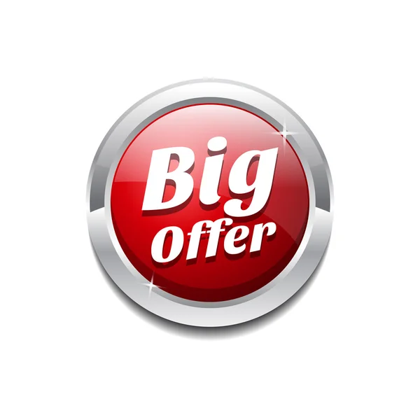 Big Offer Glossy Shiny Circular Vector Button — Stock Vector