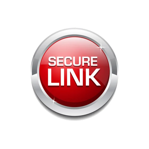 Secure Link Glossy Shiny Circular Vector Button — Stock Vector