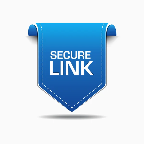 Secure Link Blue Label Icon Vector Design — Stock Vector