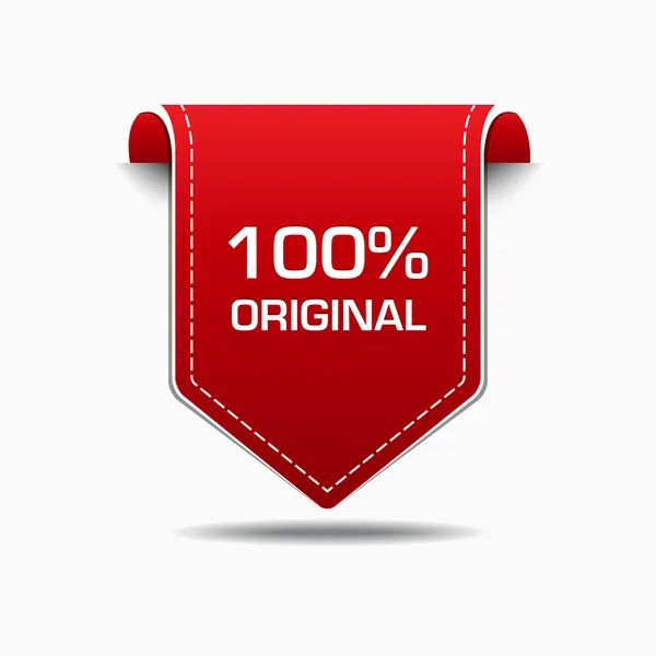 100 por ciento original etiqueta roja icono de diseño vectorial — Archivo Imágenes Vectoriales