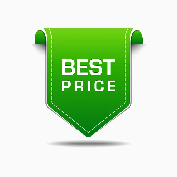 Best Price Green Label Icon Vector Design — Stock Vector