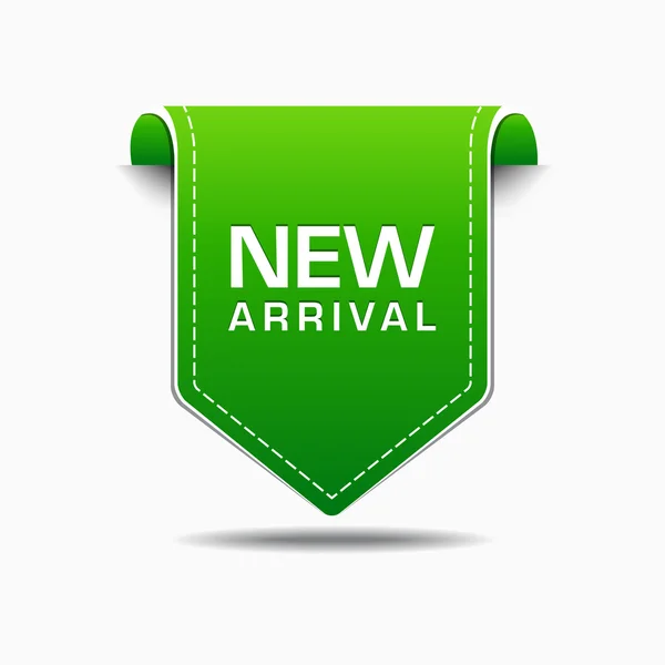 New Arrival Green Label Icon Vector Design — Stock Vector