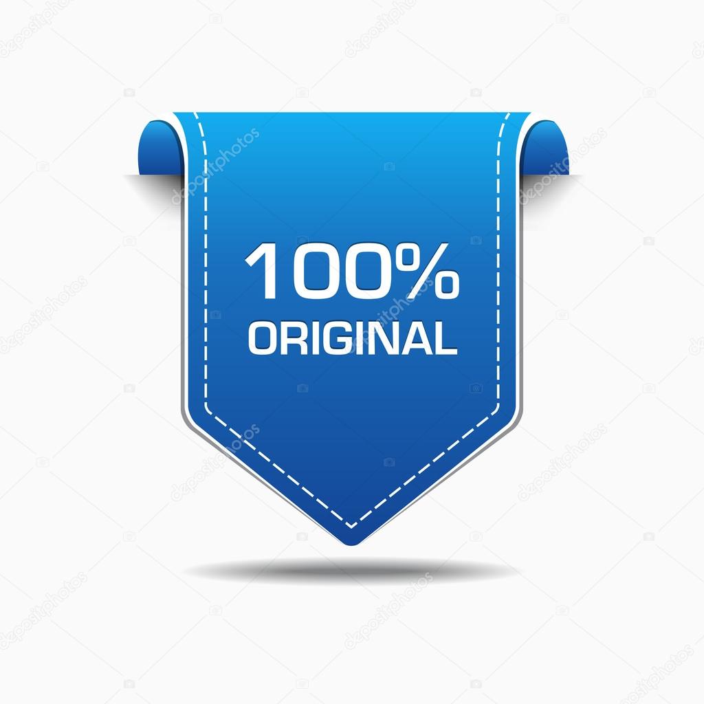 100 Percent Original Blue Label Icon Vector Design