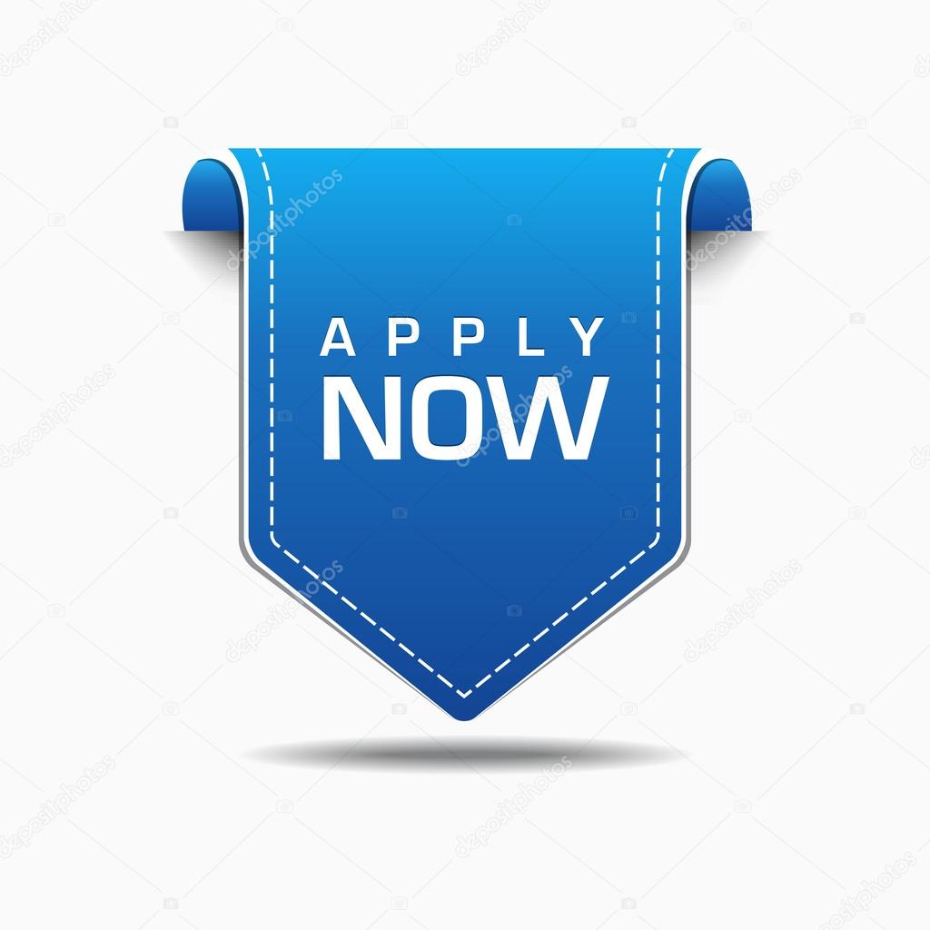 Apply Now Blue Label Icon Vector Design