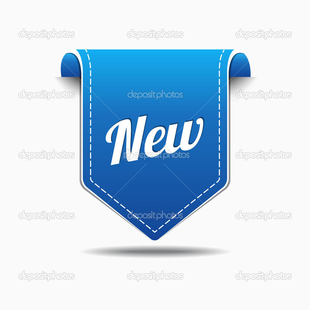 New Blue Label Icon Vector Design