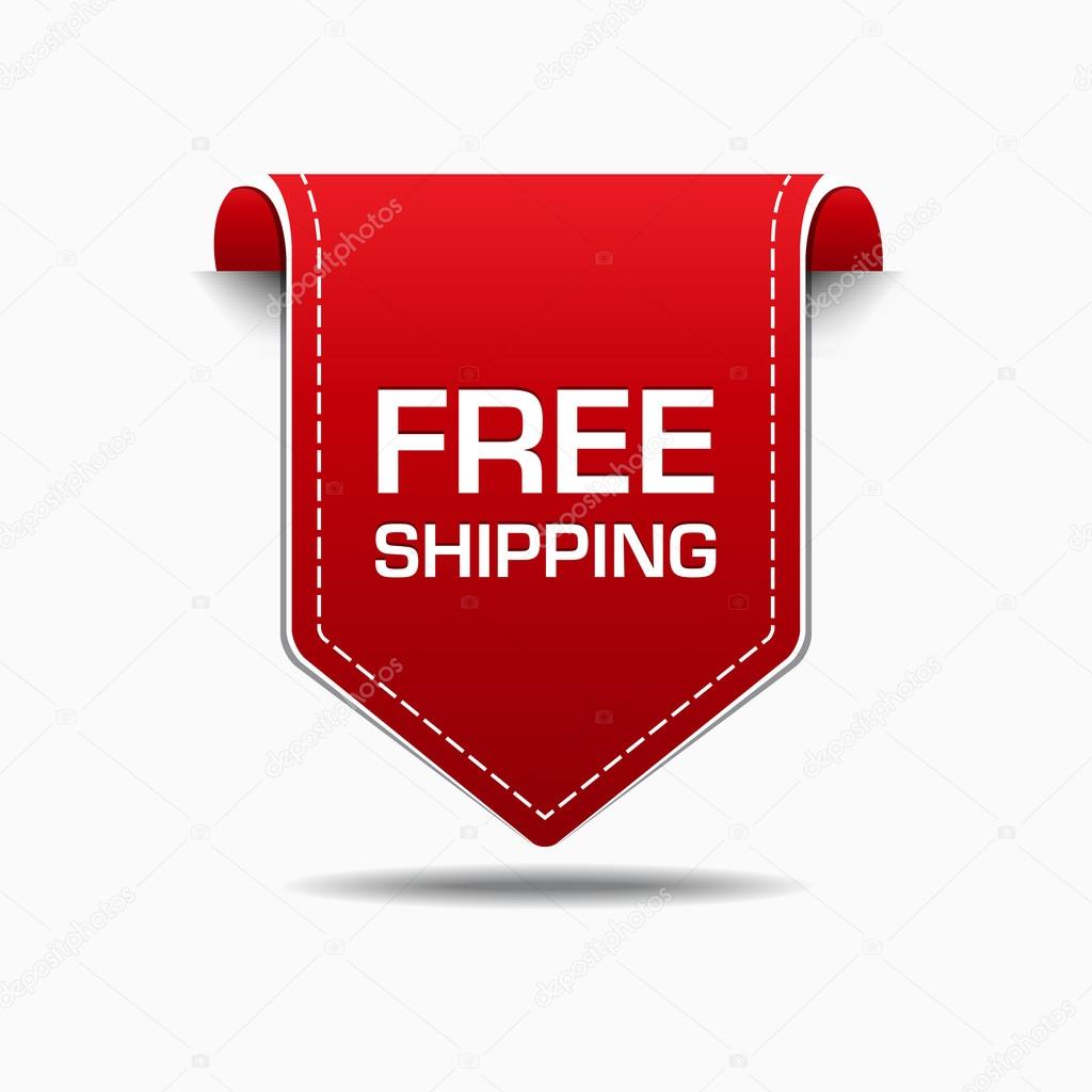 Free Shipping Red Label Icon Vector Design
