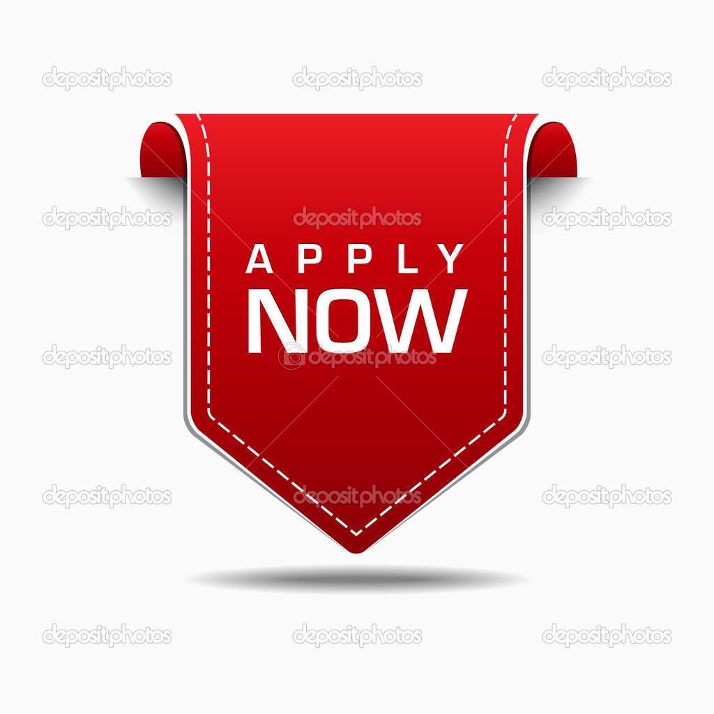Apply Now Red Label Icon Vector Design
