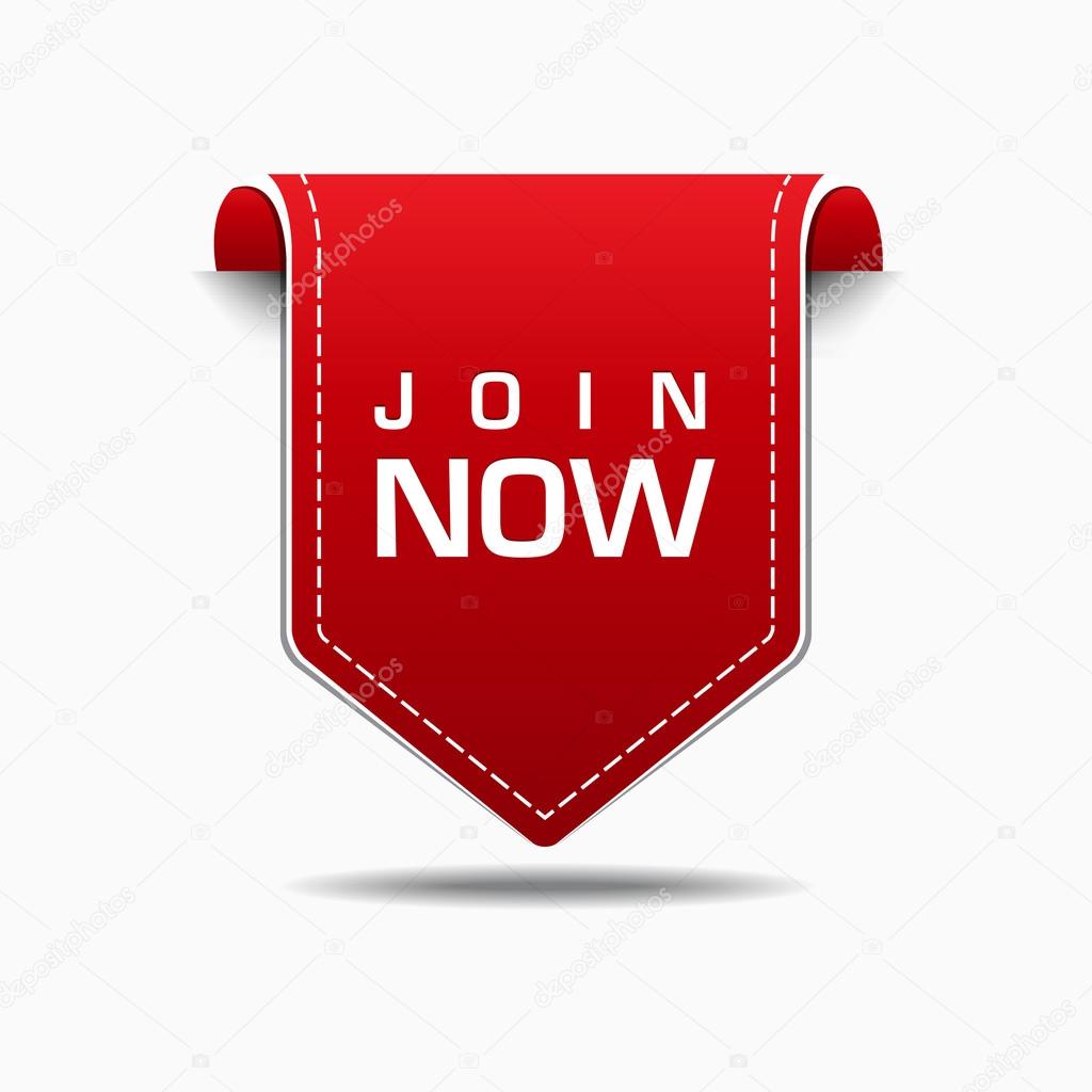 Join Now Red Label Icon Vector Design