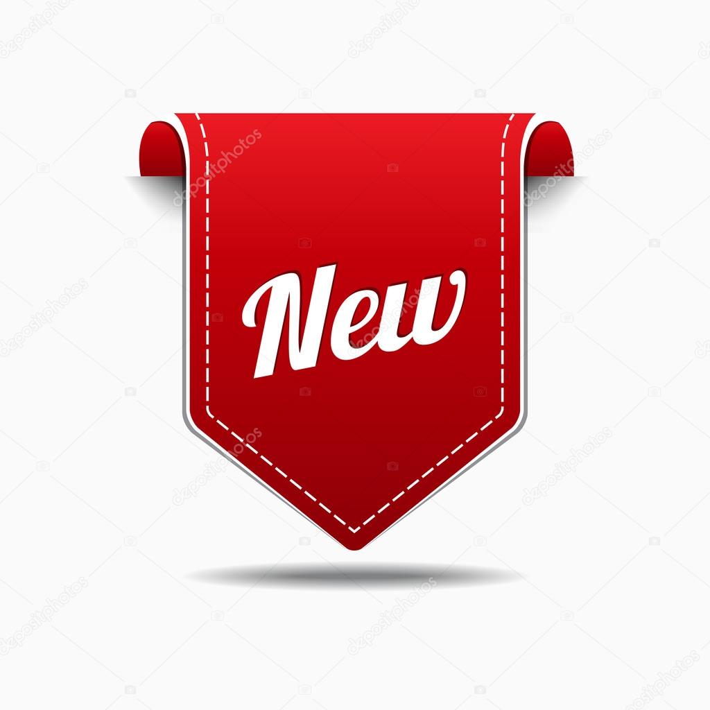 New Red Label Icon Vector Design