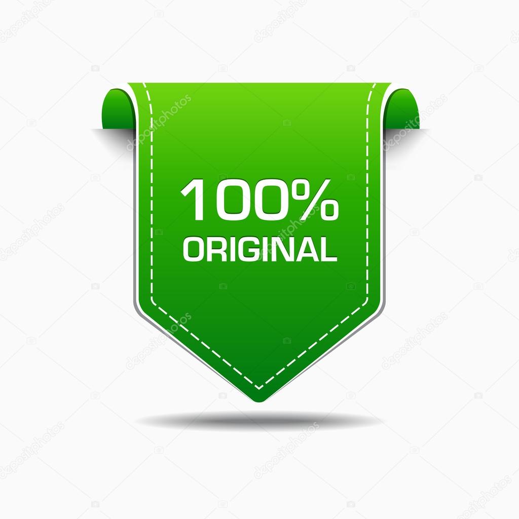100 Percent Original Green Label Icon Vector Design