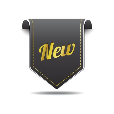 New Gold Black Label Icon Vector Design clipart