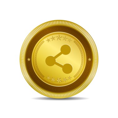 Sosyal altın vektör simgesi düğmesini