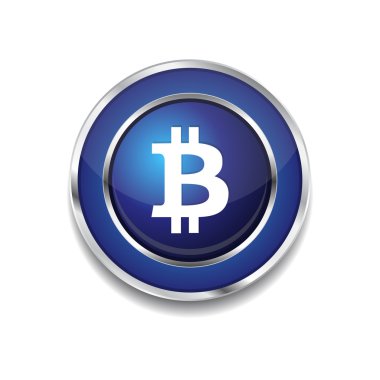bit sikke dairesel mavi vektör web düğme simgesi