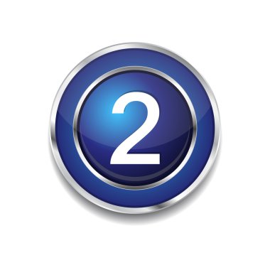 dairesel vector mavi web simgesi düğmesini numara 2