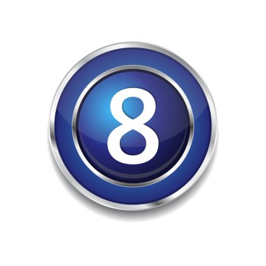 dairesel vector mavi web simgesi düğmesini 8 numara