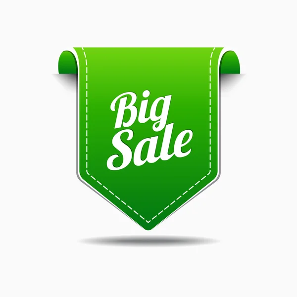 Big Sale Green Label Icon Vector Design — Stock Vector