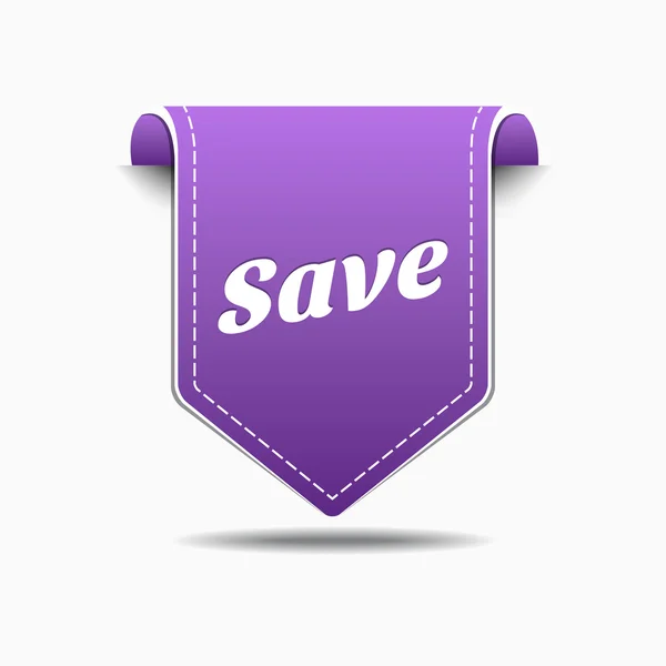 Save Purple Label Icon Vector Design — Stock Vector