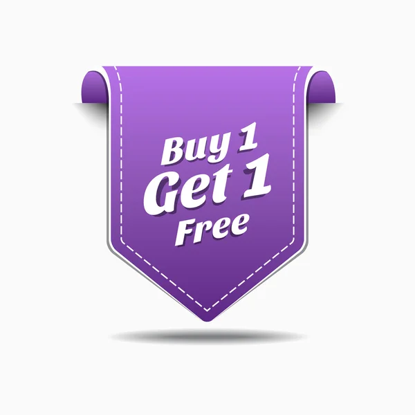 Купить 1 Get 1 Purple Label Icon Vector Design — стоковый вектор