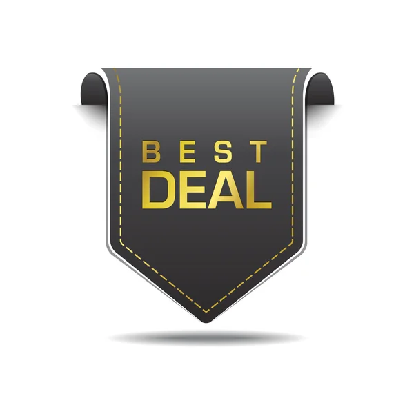 Melhor negócio ouro preto rótulo ícone vector design —  Vetores de Stock