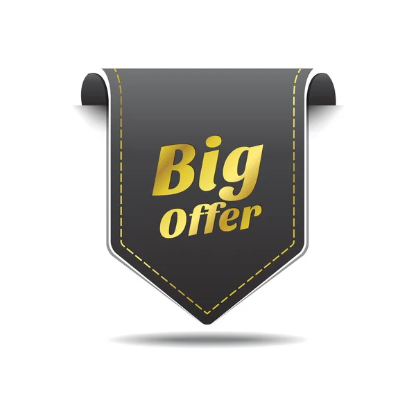 Big Offer Gold Black Label Icon Vector Design — Stock Vector