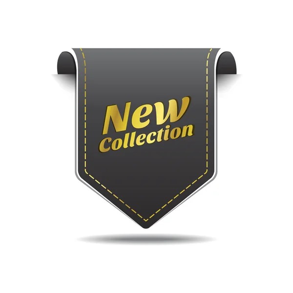 Nowy Złoty czarny etykieta ikona wektor wzór — Wektor stockowy