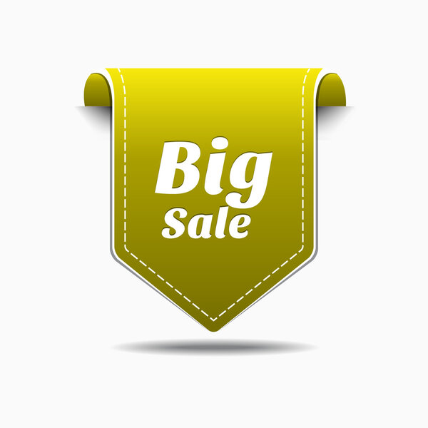 большие продажи желтая метка значка Векторный дизайн